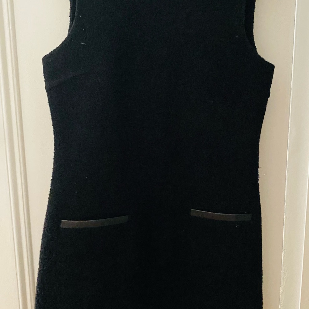 Theory Black wool /leather dress